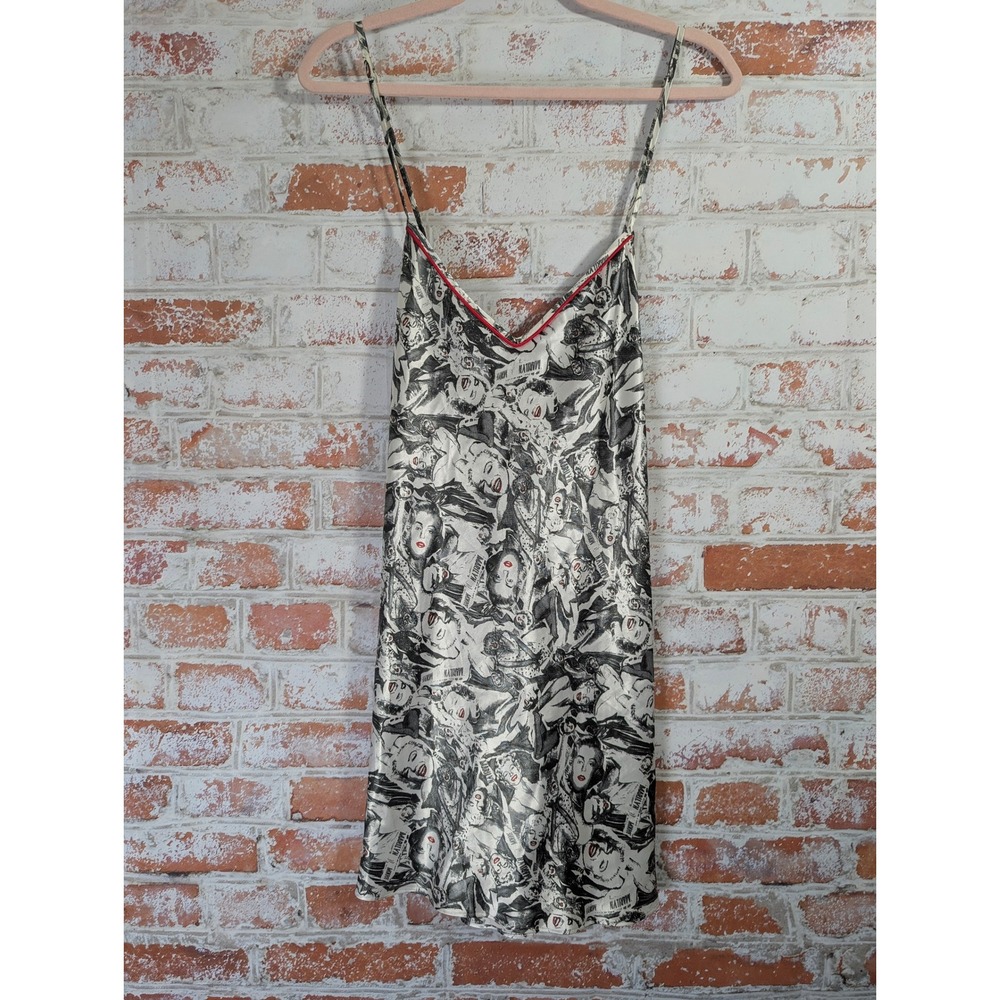 Marilyn Monroe Nightgown Women Medium White Black Graphic Print Sleepwear Slip